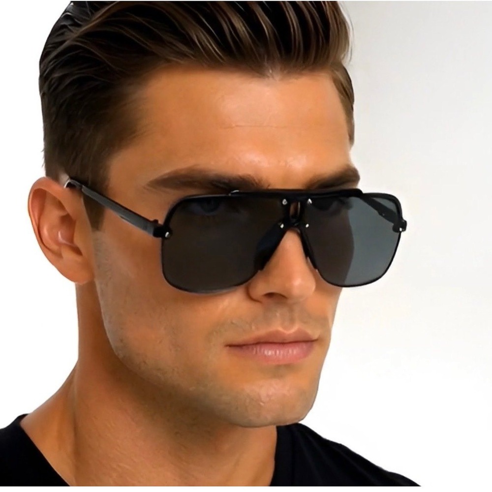 Men Sunglasses Dark Black Lens Sports Light Weight Comfortable Style Elegant New